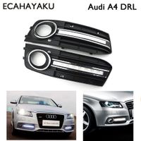 Wholesale 1 Pair Super bright Brand new style v led car DRL daytime running lights with fog lamp hole for Audi A4