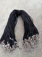 Wholesale 20 mm Black PU Leather Braid Necklace Cords With Lobster Clasp For DIY Craft Jewelry