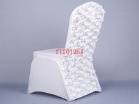 Wholesale 100pcs New Arrival Universal Rose Satin Spandex Chair Cover Covers With Satin Flower In Back For Wedding Party Banquet