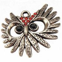 Wholesale DIY Animal Charms Crafts Handmade Necklaces Pendants Bracelets Vintage Silver Owl Crystals Metal Suppliers For Jewelry Fittings mm