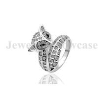 Wholesale Fox Lovers K White Gold GP Clear CZ Fox Ring US Size with Gift box PC
