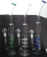 Wholesale 2015 new design inch Glass water pipes glass bong with honeycomb perc mm glass bowl clear green blue for choose glass bongs