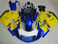 Wholesale Plastic fairing kit for SUZUKI GSXR600 GSXR750 GSX R yellow blue motorcycle fairings set GB32