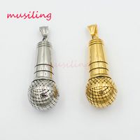 Wholesale Stainless Steel Microphone Pendants Pendulum Golden Silver Necklace Jewelry Charms Reiki Healing Chakra Amulet Fashion Mens Jewelry