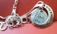 Wholesale i love you to the moon and back necklace round two pieces pendant moon necklace Christmas Gift Chain MM inch sun and moon necklace