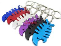 Wholesale 1500pcs New Keyring Key Chain Alloy Cool Fish Bone Beer Bottle Opener Keychain Accessories Unique Gifts