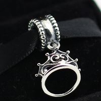 Wholesale High quality Sterling Silver Ariel Tiara Dangle Bead Fits European Pandora Jewelry Bracelets Necklaces Pendants