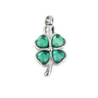 Wholesale Lily Urn Pendant Green Four Leaf Clover Stainless Steel Keepsake Memorial Jewelry For Ash with gift bag