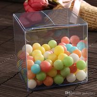 Wholesale 100pcs cm Square Clear PVC Package Box Plastic Containers Jewelry Gift Box Candy Chocolate Towel Cake Box