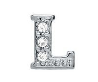 Wholesale 20pcs rhinestone Silver Alphabet Letter quot L quot Charm Fit For Glass Magnetic Floating Locket Gift For Friends