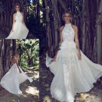 Wholesale Limor Rosen Country Bohemian Lace Wedding Dresses High Neck Backless Plus Size Simple Boho Garden Beach Bridal Gowns Custom Made