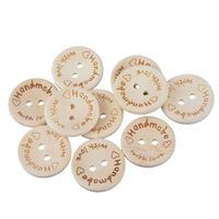 100Pcs//lot Four Holes Random Mixed Color Round Flatback DIY Wooden Buttons c CA