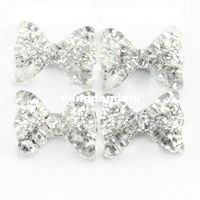 Wholesale D Silver Glitter Kawaii Resin Bow for Nail Art Decoration DIY Decoration SKU D0583X