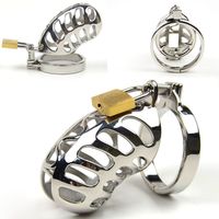 Wholesale New Small Chastity Device Metal Chastity Spikes Stainless Steel Cock Cage Chastity Belt Cock Ring BDSM Toys Bondage Sex Products For Men
