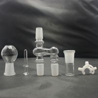 Wholesale 18mm Joint Glass Oil Reclaimer Kit with Degree Joint Glass Adapter with Female Dome for Glass Bongs Water Pipe Dab rig