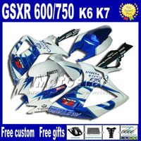 Wholesale Motorcycle fairing kit Seat cowl for GSXR SUZUKI GSX R600 GSX R750 K6 white blue Corona fairings sets FS97