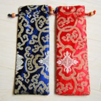 Wholesale Extra Long Scroll Painting Bag Bunk Drawstring Silk Brocade Packaging Covers Chinese style High End Gift Pouch mix color Free