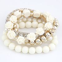 Wholesale 2015 Hottest New Arrival Fashion Cute Summer Beads Flower Bracelet Jewelry For Women colors available