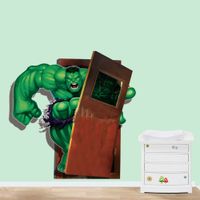 Hulk Running 3D Wall Sticker PVC Self-adhesive Avengers Wall Art Mural For  Living Room And Boys Room Decoration