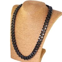 Wholesale Men Boys L Pure Stainless steel black Curban Curb Chain Necklace mm for xmas birthday Bling Jewelry Gifts