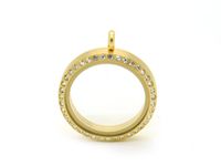 Wholesale stainless steel Crystal Gold Round Magnetic Floating Charm Lockets mm and mm are available