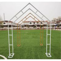 Wholesale Party Decoration Double Pole House Shape Reinforcement Arches Wedding Props Wrought Iron Pentagonal Flower Stand Stage Arch