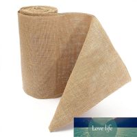 Wholesale 10M Vintage Table Runner Burlap Hessian Ribbon Wedding Party Craft Decor High Quality Natural Jute Decoration Roll