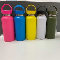 Wholesale Water Bottles oz ml Style Flask Stainless Steel Vacuum Cold Wide Mouth Bottle With Flex Handle Lid