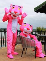 Wholesale Pink Panther Mascot Adult Costume Leopard Fancy Carnival Anime Birthday Party