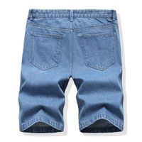 Wholesale Mens Shorts New Style Summer Washed Denim Shorts Mens Blue Trousers European And American Baggy Ripped Jeans