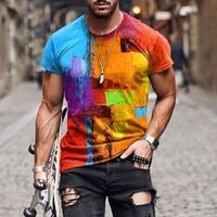 Wholesale Summer Fashion Mens t shirt High Quality Printing Tees Youth Street Style Tshirts Men Crew Neck Outdoor Tops Plus Size