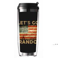 Wholesale Let s Go Brandon Tumblers Double layer Fashion Plastic Cup Portable FJB Water Cups Mug Trump Biden style sea shipping RRD12788