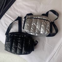 Wholesale Luxury Space Cotton Shoulder Bags For Women Winter Crossbody Down Bag Designer Handbag Wide Shoulder Strap Messenger Pack
