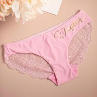 Wholesale Other Event Party Supplies Custom Gifts For Her Bride Panties Lace Wedding Underwear Bridal Shower Gift Bachelorette Personalized Honeymoo