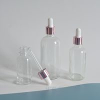 Wholesale 5ml Empty Rose Gold Dropper Bottle Clear Glass Cosmetic Drop Essential Oil Container ml ml Packaging Vials