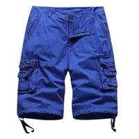 Wholesale Men s Multi Pocket Cargo Shorts Relaxed Fit Loose Outdoor Solid Casual Retro Basic Big Size Washed Cotton Men Moto Short Pants Trousers JM2860