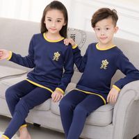 Wholesale Baby Kids Clothing New Fashion Velvet Thermal Underwear Set Autumn and Winter Boys and Girls Pajama