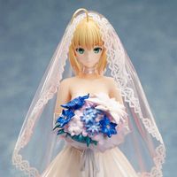 Wholesale 1 th Anniversary Fate Stay Night Black Wedding Dress Bride Saber cmVer Cute Doll PVC Action Figure Collectible figurine Q0722