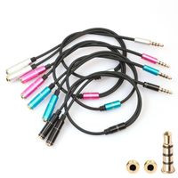 Wholesale 3 mm Male to Female Y Splitter Adapter Earphone Headphone Aluminum Alloy Port Jack Stereo Audio Headset Adapter Cable