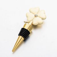 Wholesale Lucky Clover Wine Bottle Stopper Four Leaf Clover Red Wine Metal Stoppers Wedding Favor Birthday Gift Sea Ship CYZ3105