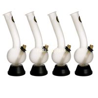 Wholesale frosted glass bong water pipe hookahs beaker bongs pure white crafts with rubber soles hot selling dab bong