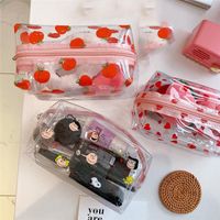 Wholesale Pouch Storage Case Wash Toiletry Organizer Cartoon Beauty Women Cute PVC Transparent Cosmetic Bag Small Makeup Bags Boxes Bins