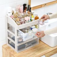 Wholesale Bathroom Storage Organization Large Makeup Organizer Layers Drawer Cosmetic Case Make Up Jewelry Nail Earring Cleansing Cotton