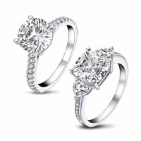 Wholesale Sterling Silver Ring SONA Carat Cubic Zirconia S925 Couple Rings Engagement Anniversary Wedding Rings Size