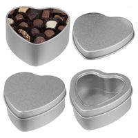 Wholesale Storage Bottles Jars oz Metal Tin Jar Candy Box Heart Shape Dessert Craft Candle Container ml Snack Cookie Empty With Sealed Lid