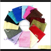 Wholesale Wrap Event Festive Party Supplies Home Garden Drop Delivery Mixed Colors Fabric Favor Linen Small Dstring Gift Bag Wedding Charms Jewelr