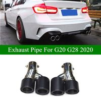 Wholesale 2 Styles G20 Stainless Steel Car Rear Tail Pipes For BMW Series G28 Update li li H Shape Exhaust Tips