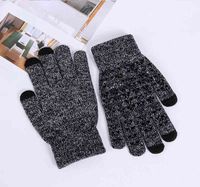 Wholesale 7 Colors Thicker Touch Knitting Warm Gloves Touch Screen Magic Acrylic Glove Mobile Phone Universal Touch Screen Gloves
