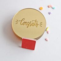 Wholesale Other Festive Party Supplies Gold Silver Happy Graduation Cupcake Topper Acrylic Cake Toppers DIY Decoration Decor Dia cm
