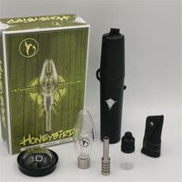 Wholesale Honeybird Green kits with GR2 Titanium Tip Mini Glass Pipe bag Oil Rig Honey Straw Bird Concentrate Dab water Bong
